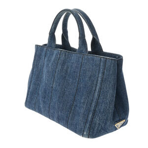 Prada Canapa Canvas Denim Bag Tote